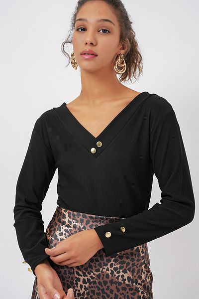 Bigdart Body cu mânecă lungă 923 - negru