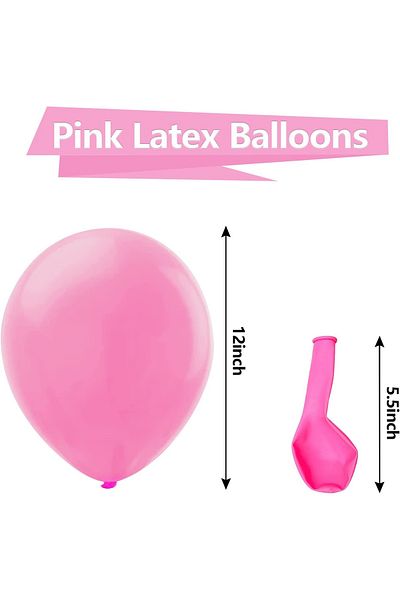 Home Zone 100 Pack 12 inch Round Helium Pink Balloons for Birthday