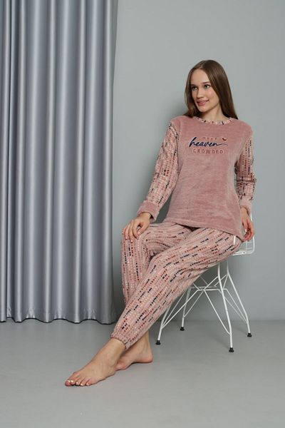 shopshop Дамски зимен комплект поларена пижама Wellsoft с мляко и кафе