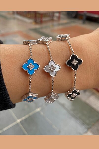 Erer Gümüş Gümüş taşlı yonca model bileklik nz562d32