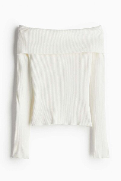 H&M Rib-knit off-the-shoulder top
