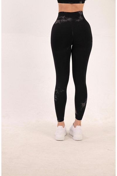 Koza Butik Strângere de fitness pentru femei cu talie înaltă cu model Tie Dye 16160 0031-25