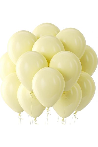 Home Zone 100 Pack 12 inch Round Helium Light Yellow Balloons