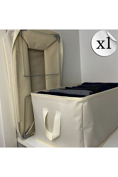 Sertil 1 Τεμάχιο 45x30x20 Μεγάλο Κρεμ Ατσάλινο Πλαίσιο Ντουλάπα Εσωτερικό Ράφι Organizer Πτυσσόμενο Organizer ρούχων