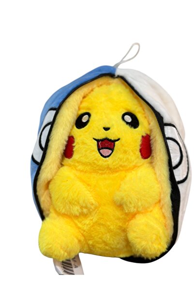 Happy Toys Süpriz pokemon fermuarlı  açılır kapanır peluş oyuncak  25 cm
