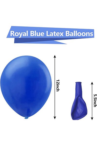 Home Zone 100 Pack 12 inch Round Helium Royal Blue Balloons for Birthday