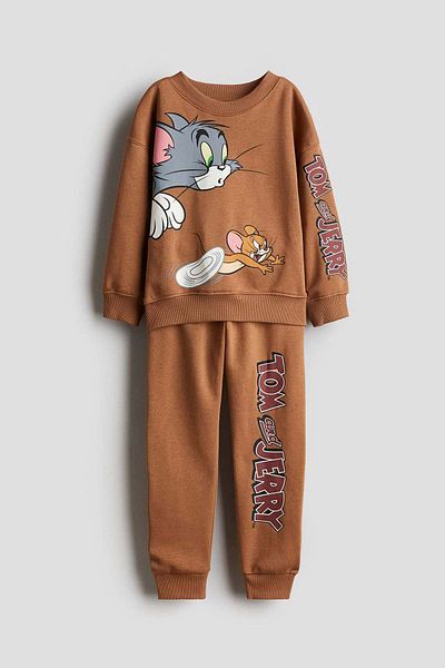 H&M 2-piece Printed Sweatshirt Set