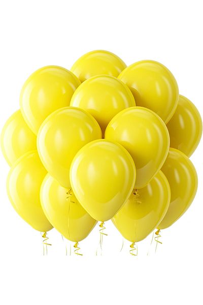 Home Zone 100 Pack 12 inch Round Helium Yellow Balloons for Birthday