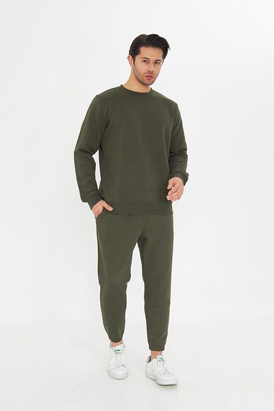 TRENDHİLL Unrival 3 Thread Cotton Basic Crew Neck Unisex Tracksuit Set 5738