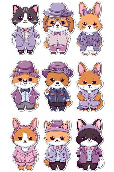 Sticksy Cute Animalssticker Phone Laptop Notebook Tablet Notebook Flask Sticker Sticker St936