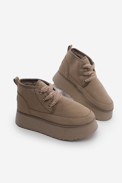 Marjin Mariva Mink Suede - Γυναικείες μπότες με χοντρή σόλα και γούνα στο εσωτερικό
