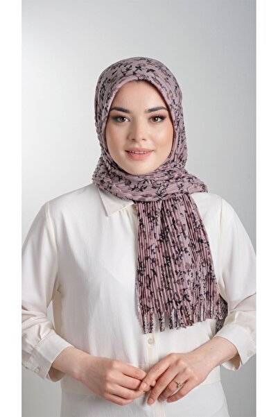 HÜRREM BONE Vizon Pratik Hazır Geçmeli Tesettür Eşarp Kesik Elyaf Piliseli Çi...