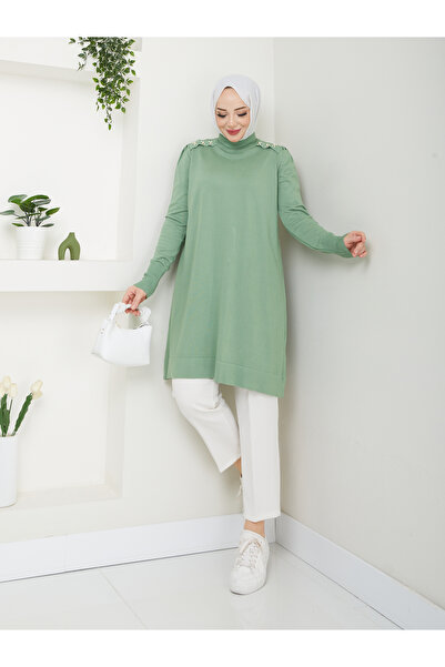 MODAMÜNASİP Wonderful Bead Detailed Mercerized Non-Pilling Stylish Tunic