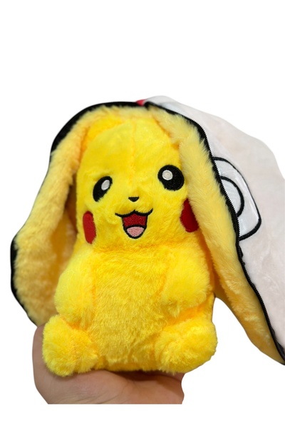 Happy Toys Süpriz pokemon fermuarlı  açılır kapanır peluş oyuncak  25 cm