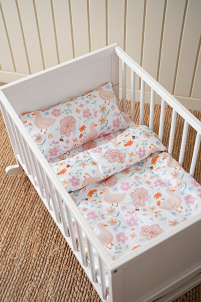 Petille طقم غطاء لحاف سرير بارك 80x120 - بطة زهرية