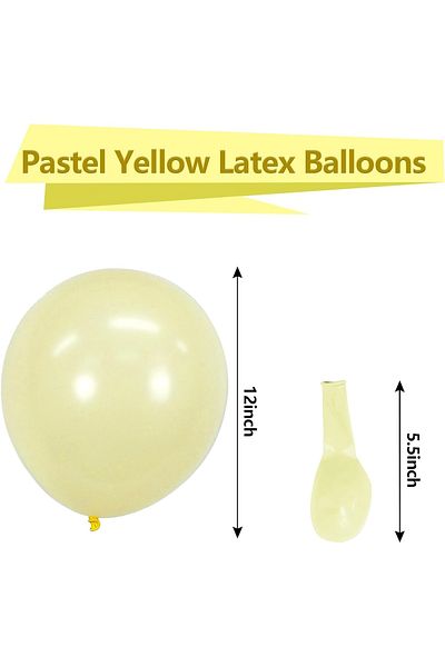 Home Zone 100 Pack 12 inch Round Helium Light Yellow Balloons