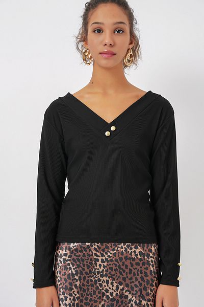 Bigdart Body cu mânecă lungă 923 - negru