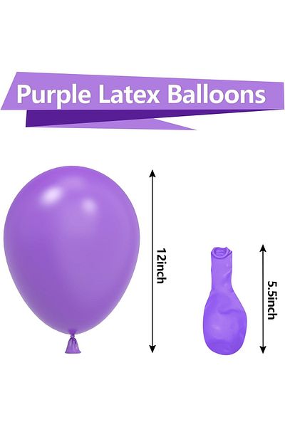 Home Zone 100 Pack 12 inch Round Helium Purple Balloons for Wedding