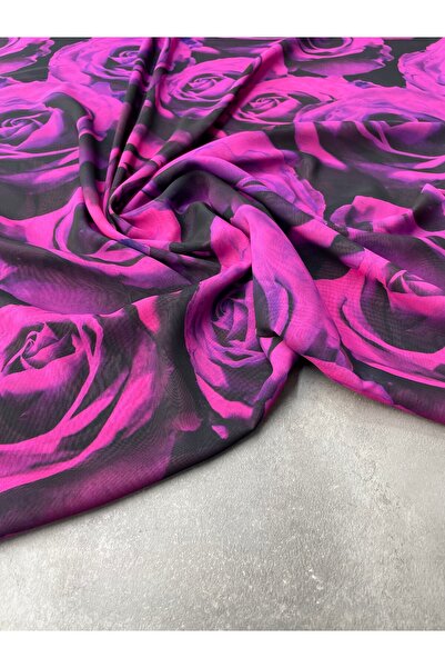 ipekkumaş Our Large Rose Pattern Dressy Chiffon Fabric Is Sold in Pieces 1 Pi...