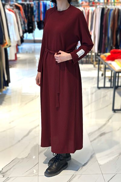 REMSA Πλεκτό φόρεμα μπορντό Raglan μανίκι - 12590