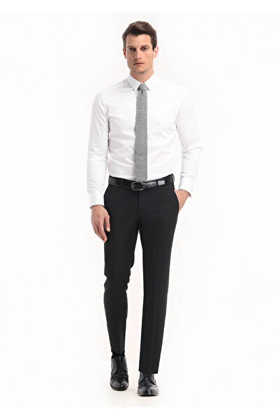 Ramsey Λευκό μονόχρωμο πουκάμισο Super Slm Fit Woven Classic 100% βαμβάκι