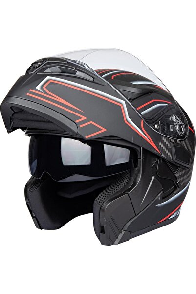 Genel Markalar KC 902 Full Face Çene Açılır Güneş Vizörlü Motosiklet Kaskı L ...