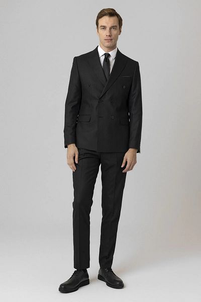 SÜVARİ Slim Fit Patterned Double Breasted Suit