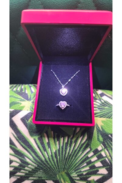 JUPİTER HOME Işıklı Kutuda Gümüş Pembe Pandora,x Kolye Ve Yüzük Seti Arkadaşa...