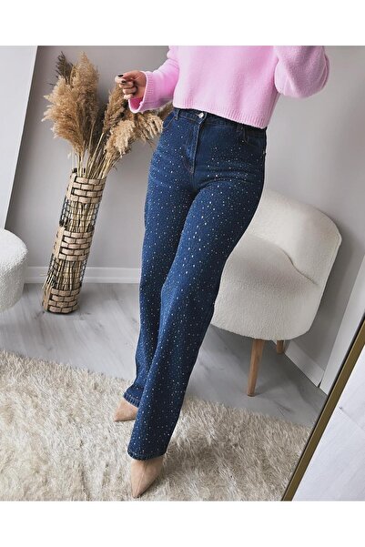 Tarz Noktası TAŞLI DENİM PANTOLON