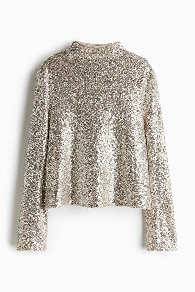 H&M Sequined turtleneck top