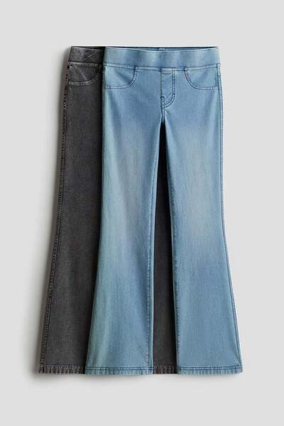 H&M 2-pack flared jersey trousers