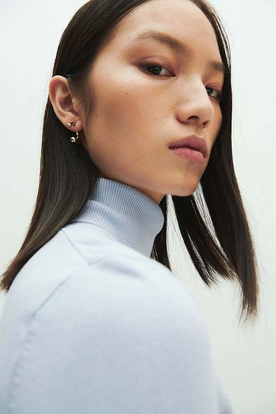 H&M Fine-knit polo-neck top