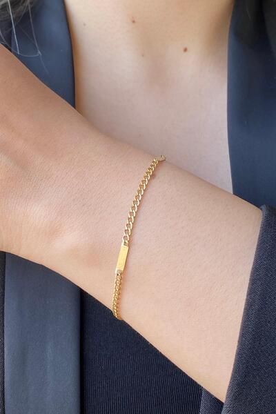 ZÜMRÜT SARRAF 14 Ayar Altın S Plakalı Gurmet Zincir Bileklik