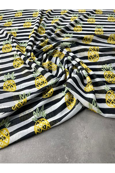 ipekkumaş Țesătură din șifon cu model ananas Produsul nostru se vinde la bucăți 1 bucată 1 metru