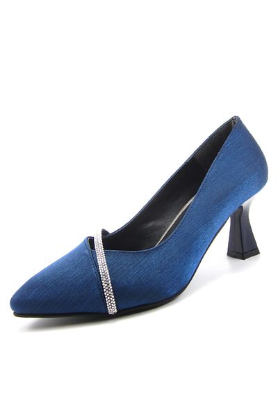 Erkan Saçmacı Večerní společenské boty Shimeca Navy Blue Satin Stone