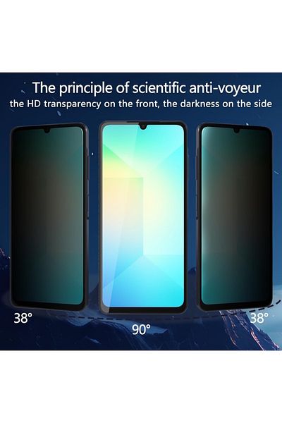 m.tk moveteck واقي شاشة زجاجي مقوى غير قابل للكسر ومتوافق مع هاتف Samsung Galaxy A06 مع فلتر خصوصية شبحي كامل