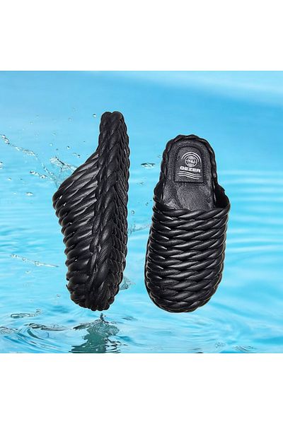 GEZER Καλοκαιρινή αντιολισθητική σόλα Wet Ground Straw Look Πισίνα, Παραλία, Παντόφλες θαλάσσης