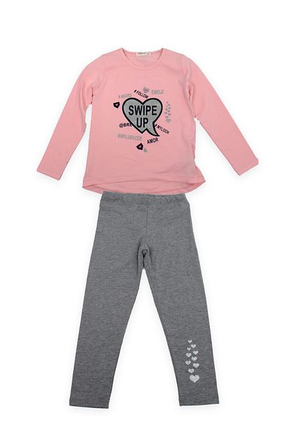 Breeze Heart Printed Girl's Tights Set