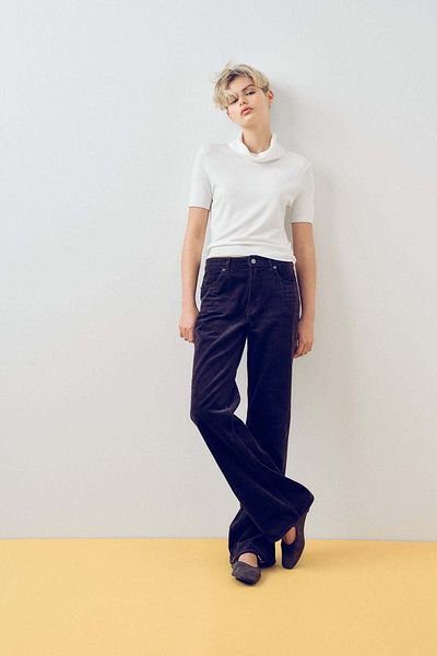 H&M Fine-knit polo-neck top