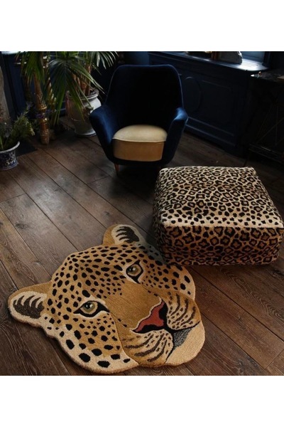 Halı Leopar Figürlü %100 El Yapımı Tufting Halı