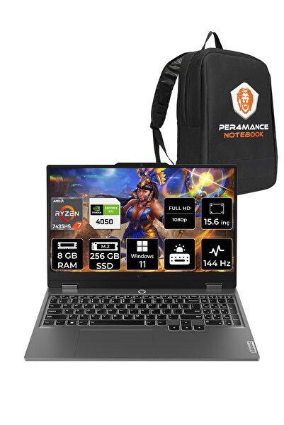 LENOVO LOQ R7 7435HS 8GB 256GB SSD RTX4050/6GB 105W 144Hz FHD 15.6" W11H Gami...