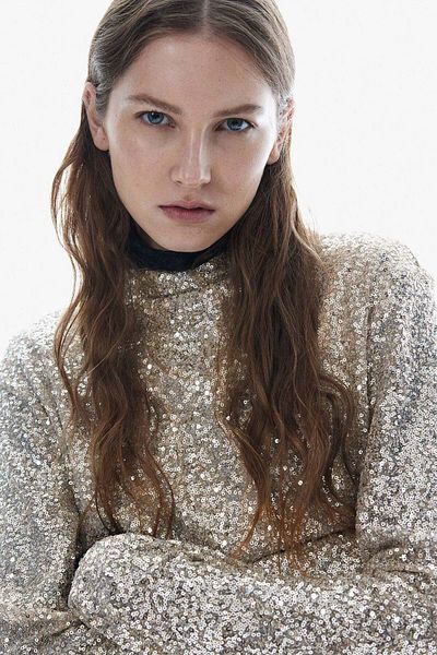 H&M Sequined turtleneck top