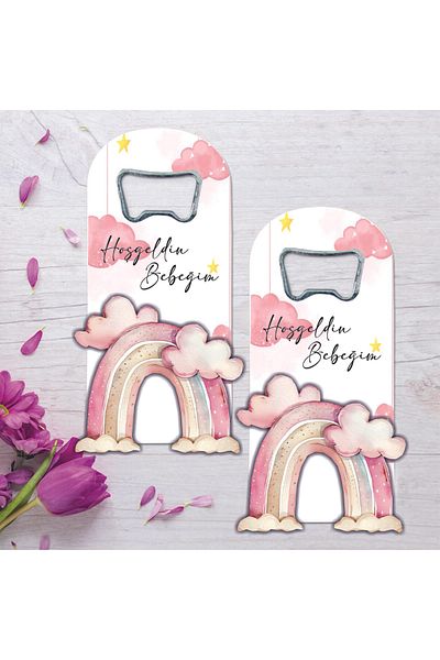 Ege ajans 10Pcs Embossing Rainbow Figured Baby Gift Opener Magnet