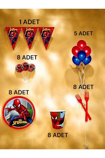 VibeHome 8 Person Spiderman Themed m Pack - Birthday Party and Fun Events