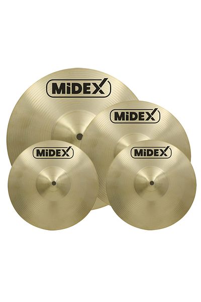 Midex Cym-20 Cymbal Drum Cymbal Set (2X14'' Hi Hat 16'' Crash and 18'' Crash/Ride)
