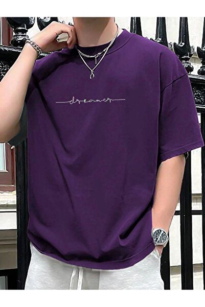 Garalio Ανδρικό μπλουζάκι Oversize Dreamer με στάμπα με λαιμόκοψη