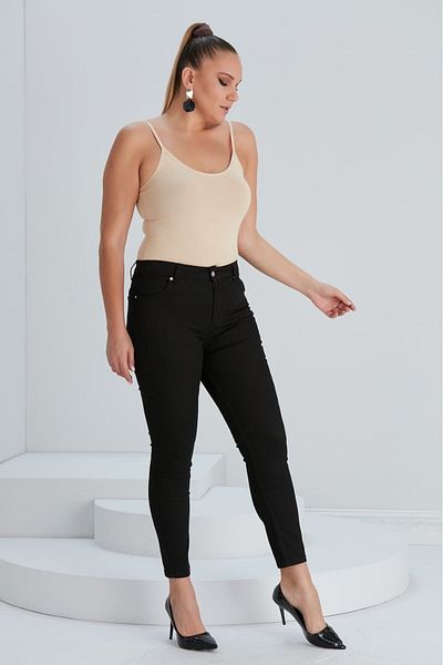 Truva XXL Oversized Cotton Skinny Leg High Waist Trousers
