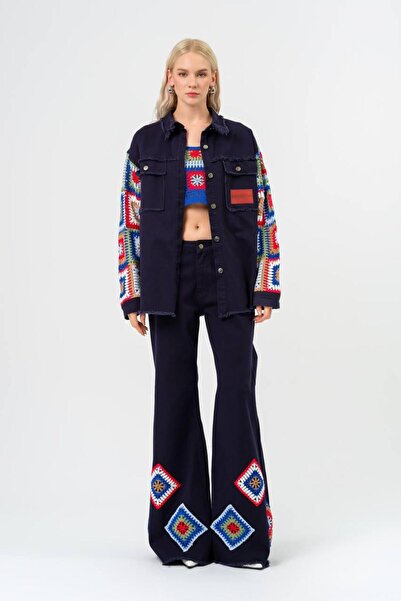 tw3 Jachetă din tricot Crochet cu mâneci