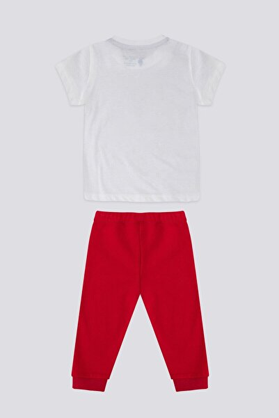 U.S. Polo Assn. U.s. Polo Assn Writing Pattern Krem Kırmızı Bebek Tshirt Takım