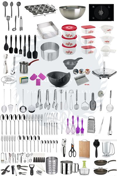 LaGabya 140 Pieces Full Set Luxury Kitchen Necessities Set;Steel Durable Kitchen and Tableware Necessities Dowry Set